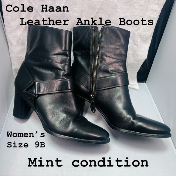 Cole Haan Leather Ankle Boots with Nike Air made in Italy - Picture 1 of 9